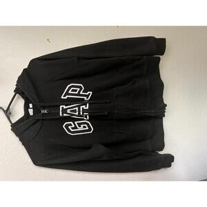 GAP Women's Black Zip-Up Hoodie Sweatshirt Medium